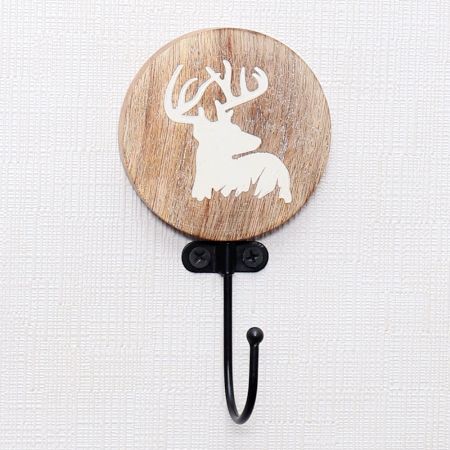 Raindeer Brown Wooden Kids Bagpack Hook 